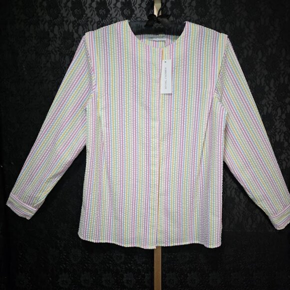 Kimberly Taylor Tops - Chic Pastel Striped Blouse